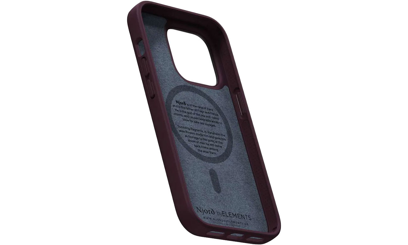 Njord Salmon Leather Magsafe Case do iPhone 14 Pro Rust