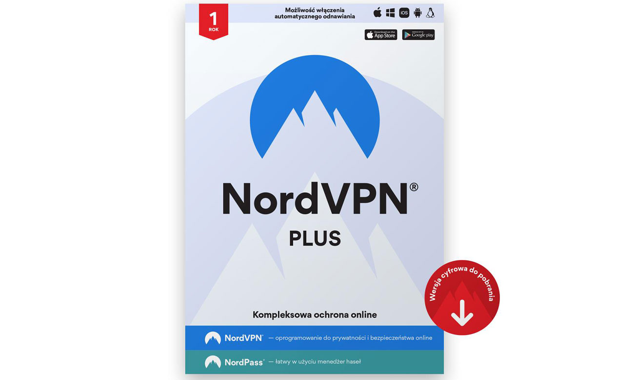 NordVPN Plus VPN i Menedżer haseł wygląd