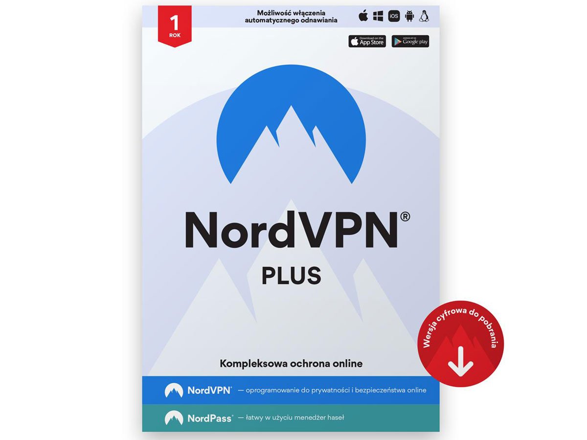 NordVPN Plus VPN i Menedżer haseł wygląd