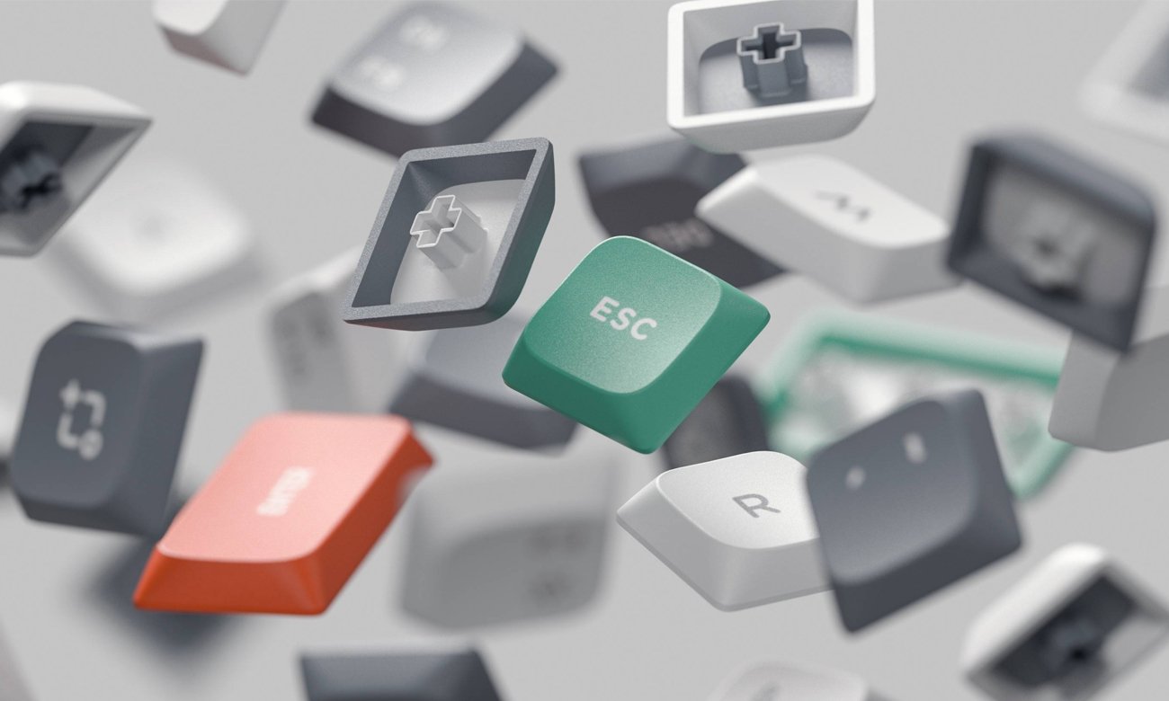 Keyboard Grey Gateron nasadki klawiszy