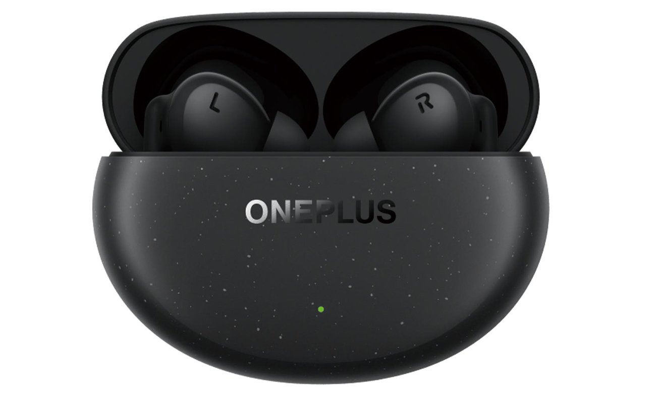 Słuchawki bezprzewodowe OnePlus Nord Buds 3 Pro Czarne - Widok od przodu wraz z otwartym etui ładującym