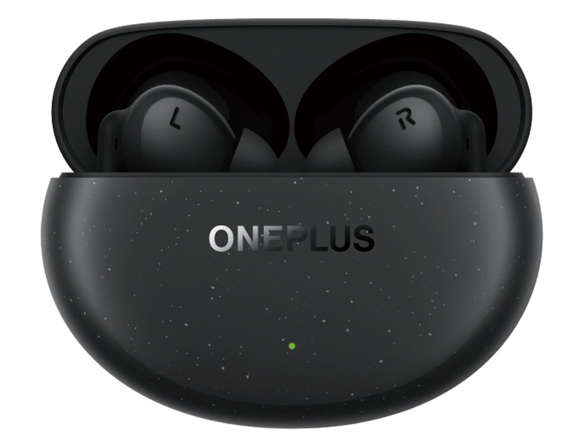 Słuchawki bezprzewodowe OnePlus Nord Buds 3 Pro Czarne - Widok od przodu wraz z otwartym etui ładującym