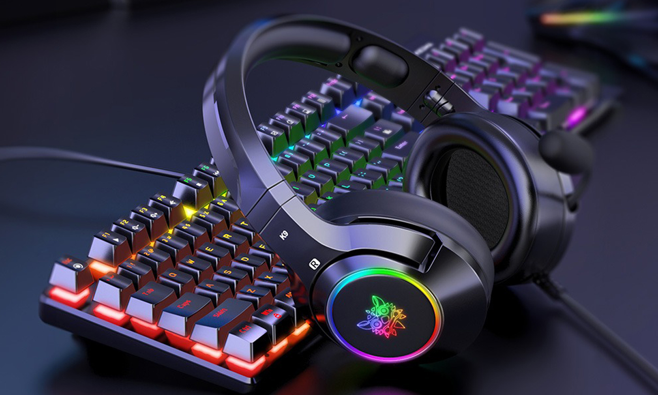 Zestaw słuchawkowy Onikuma K9 Czarny RGB - Pełna kontrola nad dźwiękiem