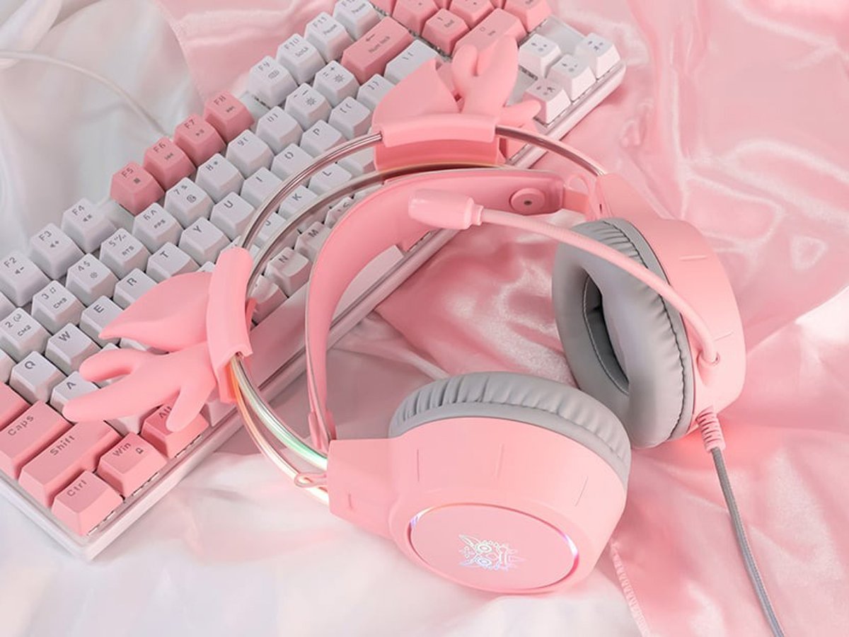 Gaming-Headset Onikuma X15 Pro Rosa / Geweih - Lifestyle-Grafik