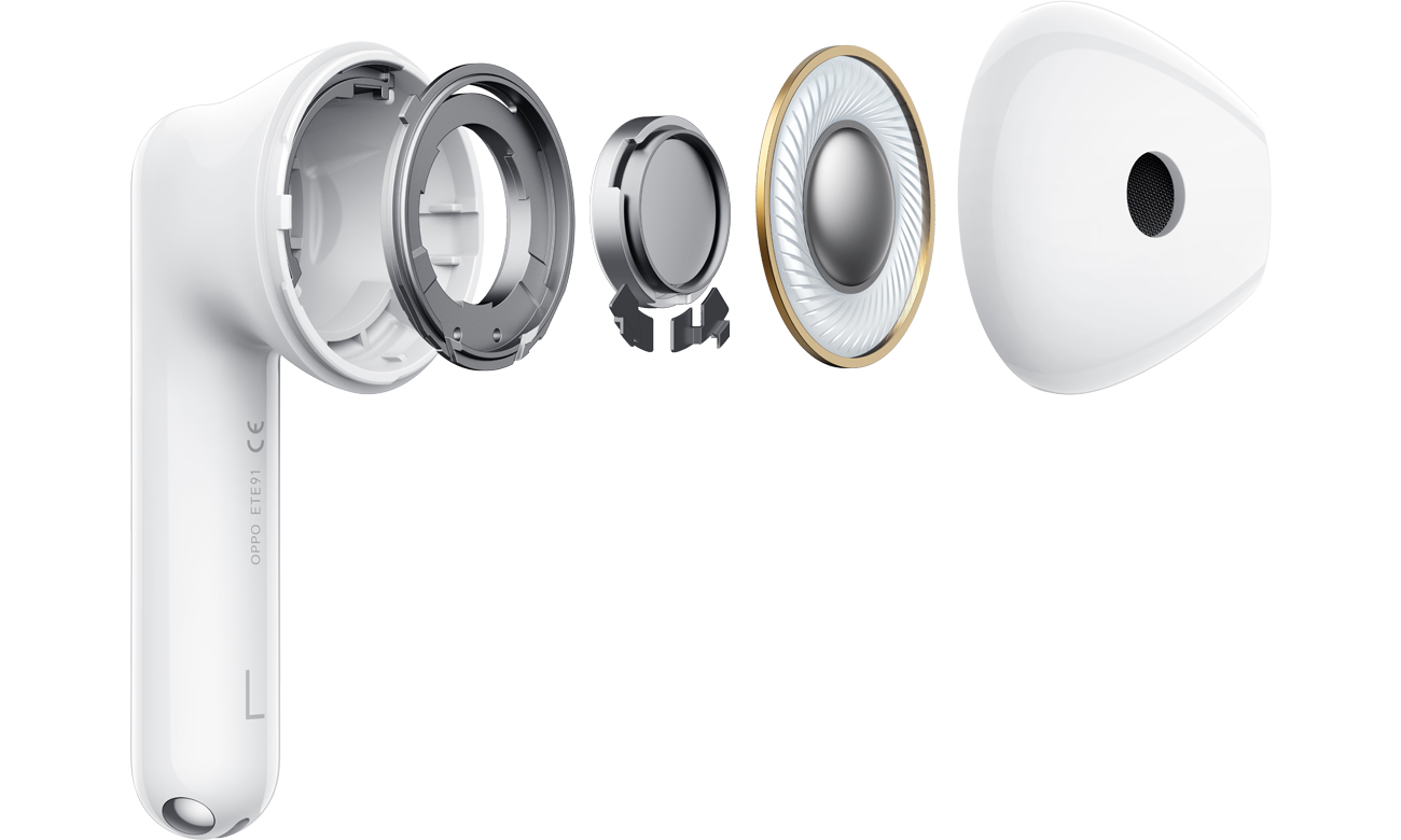 Słuchawki bezprzewodowe OPPO Enco Air3i - Tytanowy przetwornik dynamiczny 13,4 mm