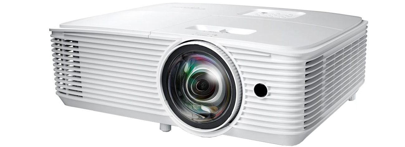 Optoma W309ST widok z przodu i boku