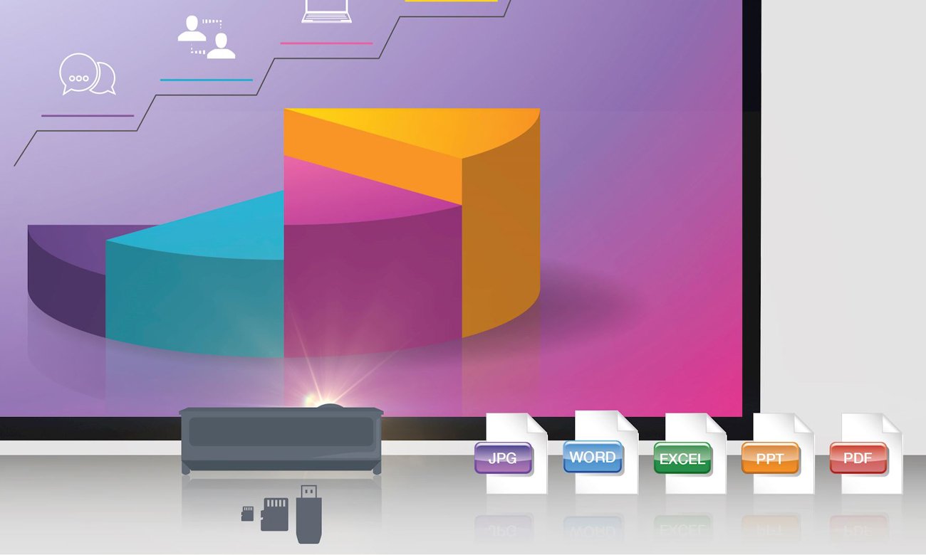 Optoma W340UST Wbudowana przeglądarka do plików Office