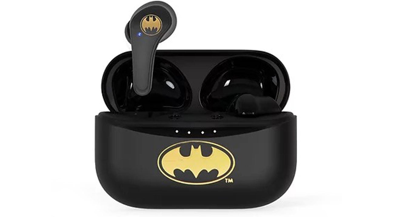 Słuchawki bezprzewodowe OTL Batman TWS Earpods - Widok od przodu etui i słuchawka