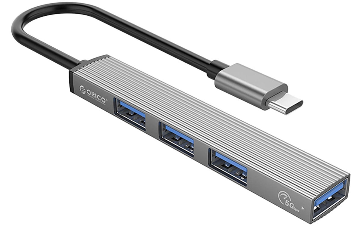 Orico USB-C - 1x USB-A 3.0, 3x USB-A 2.0 - szary
