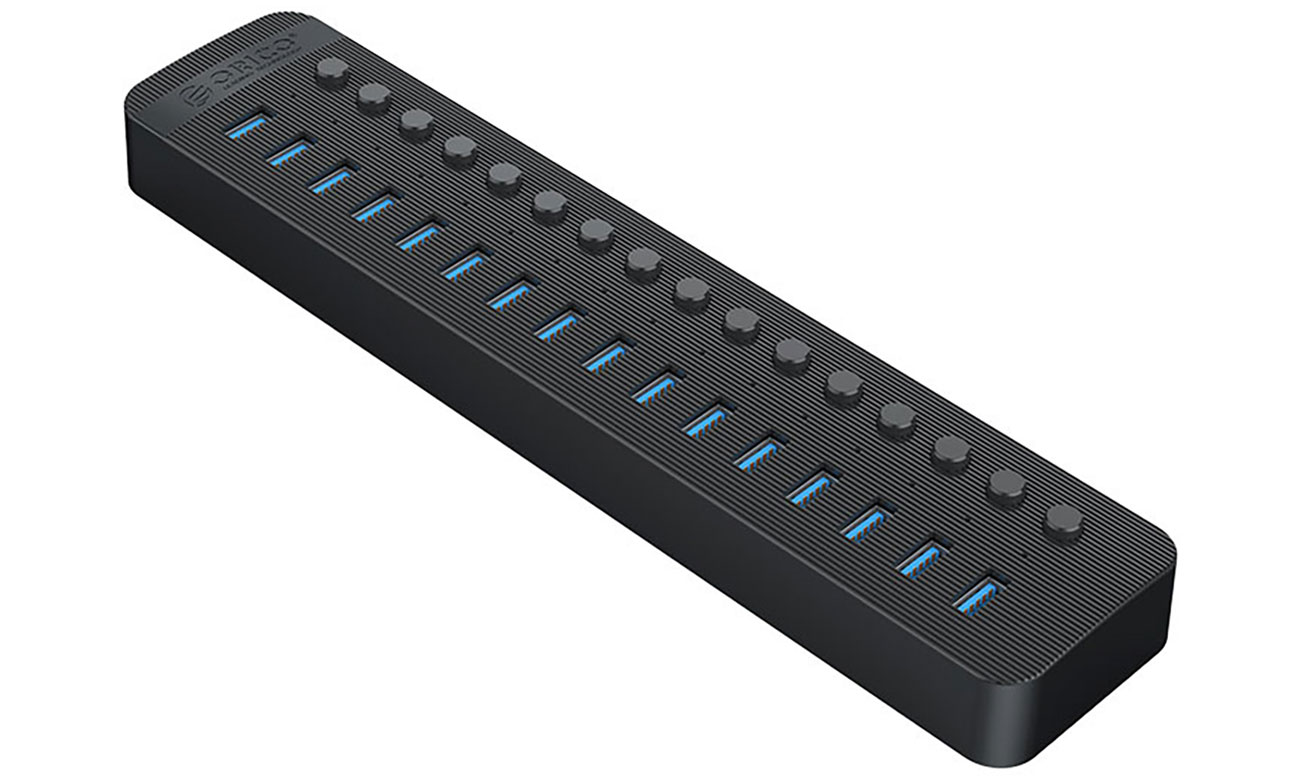 Orico 16x USB-A 3.0 z włącznikami - szary