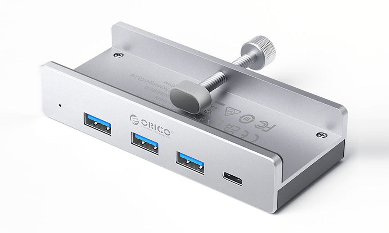 Orico USB-C - 3x USB-A 3.0, USB-C 3.0 - srebrny