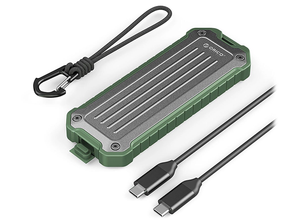 Orico M.2 NVMe/SATA SSD USB-C 3.2 wzmocniona - szaro-zielona
