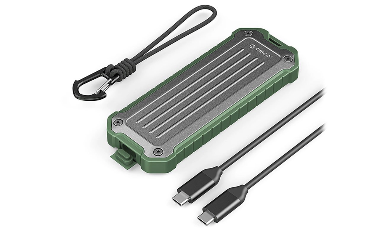 Orico M.2 NVMe/SATA SSD USB-C 3.2 wzmocniona - szaro-zielona