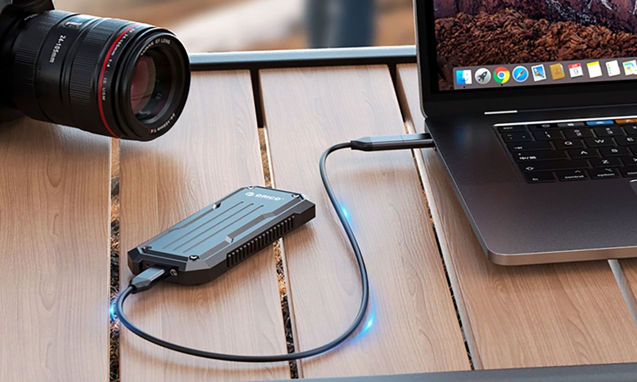 Orico M.2 NVMe/SATA SSD USB-C 3.2 wzmocniona - szara