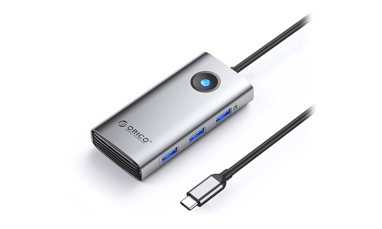 Orico USB-C - 3x USB-A 3.0, 1x USB-C 2.0, 1x HDMI - szary