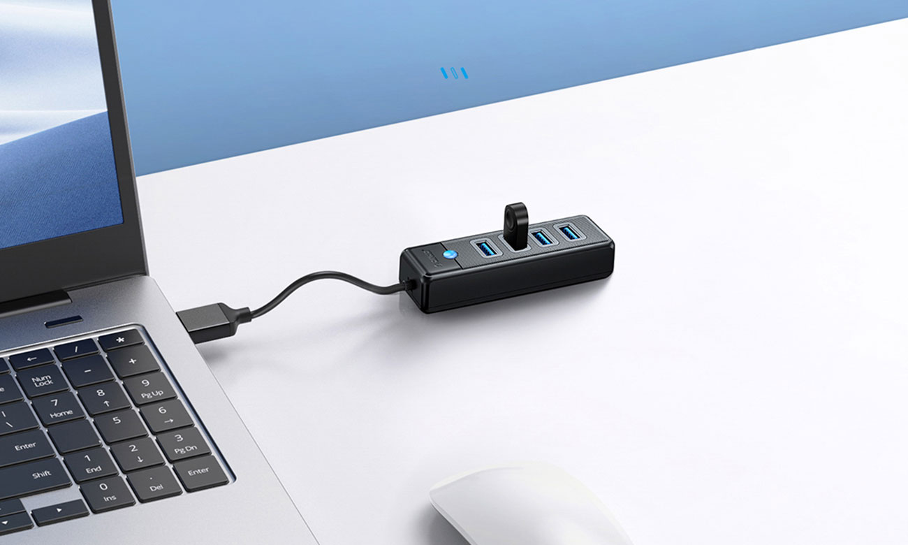 Orico USB-A - 4x USB-A 3.0 - czarny