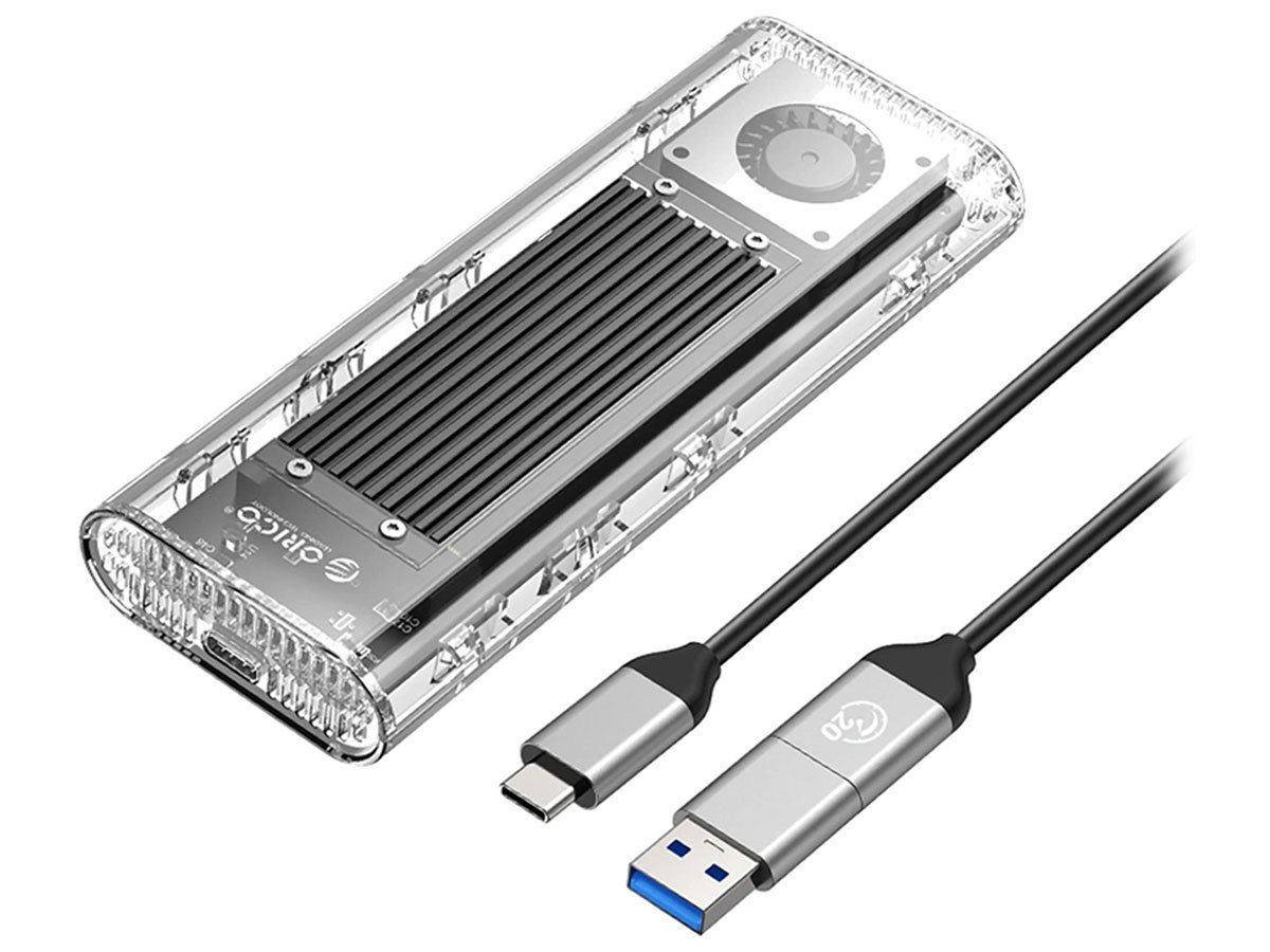 Orico M.2 NVME USB-C 3.2 20Gb/s - srebrna/przezroczysta