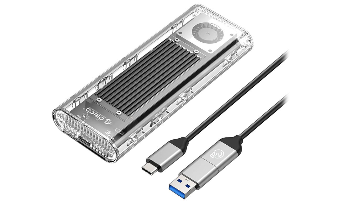 Orico M.2 NVME USB-C 3.2 20Gb/s - srebrna/przezroczysta