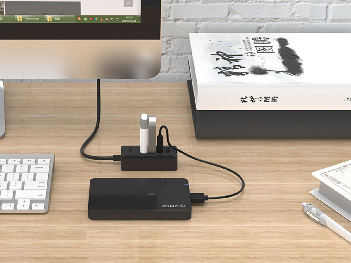 Orico USB-A - 4x USB-A 2.0, microUSB 5V 1m - czarny