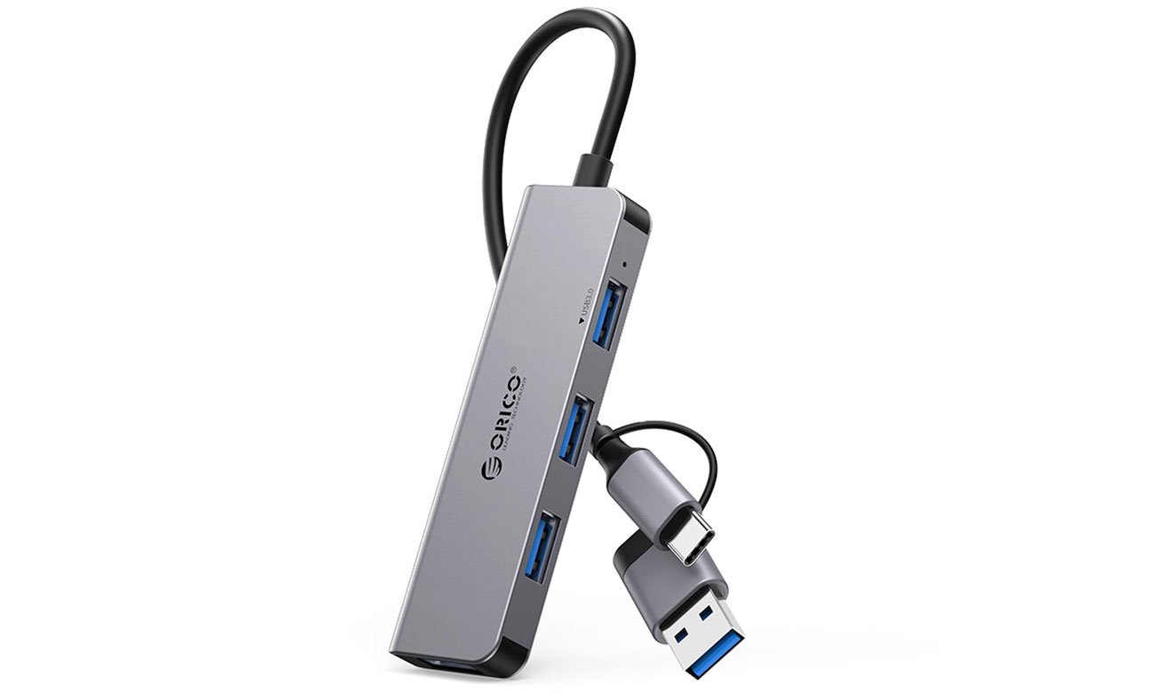 Orico USB-A/USB-C - 3x USB-A 2.0, 1x USB-A 3.0 - szary