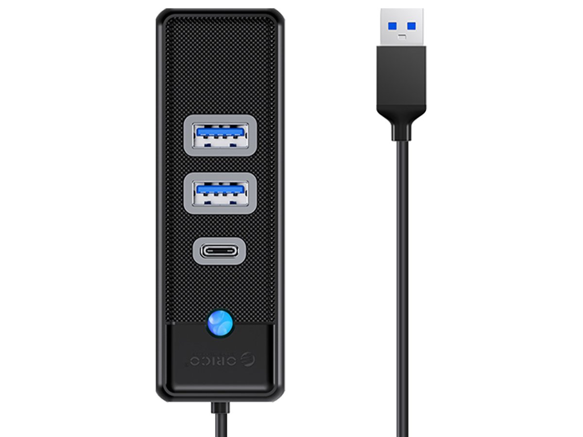 Orico USB-A Hub 2x USB 3.1 + USB-C Schwarz