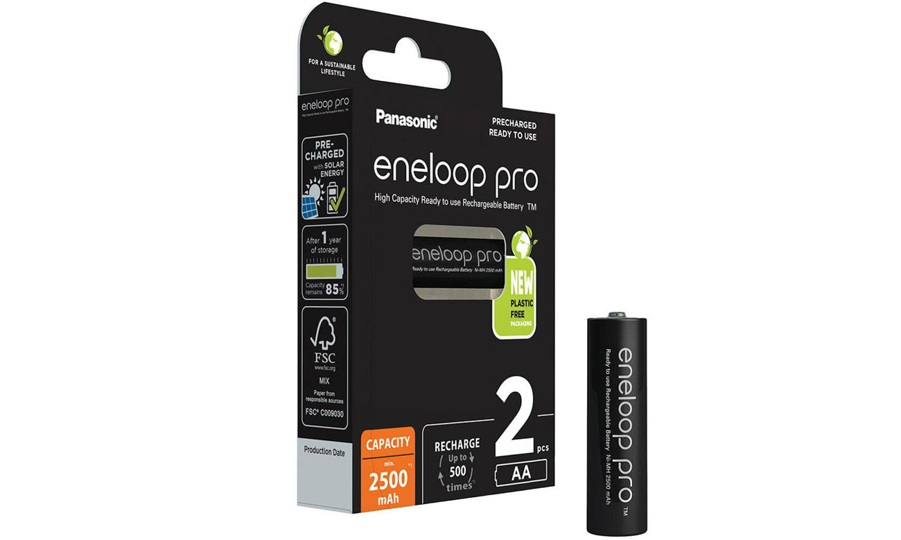 Panasonic BK-3HCCA12FA eneloop pro AA High Capacity Ni-MH Pre-Charged  Rechargeable Batteries, 12-Battery Pack