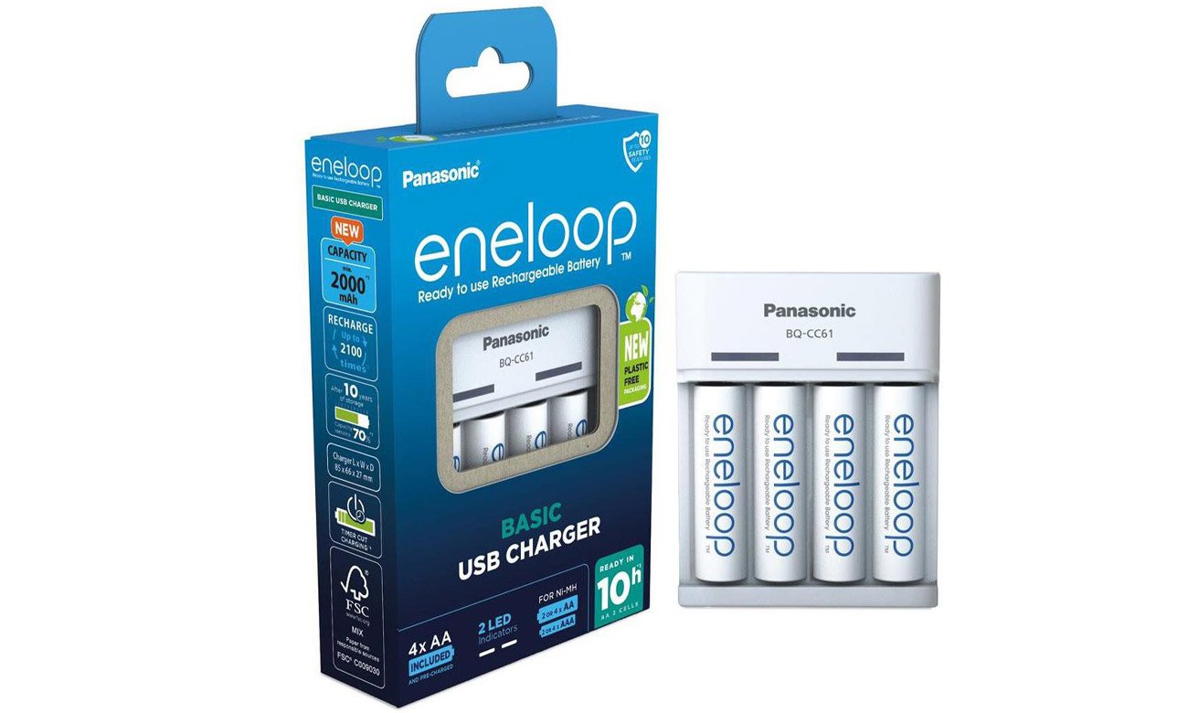 Panasonic BASIC USB Ladegerät + 4x AA ENELOOP 2000 mAh