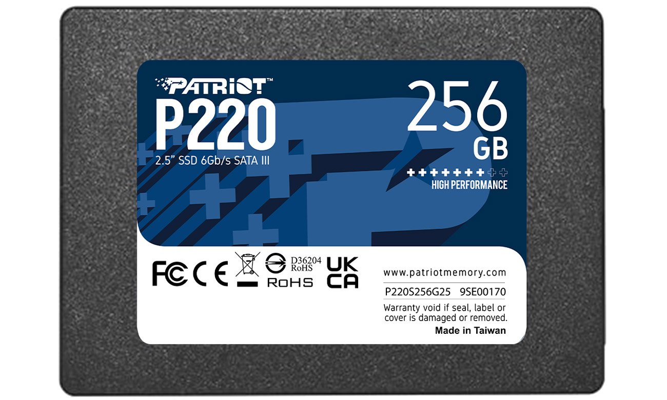 Dysk SSD 2.5'' SATA III Patriot P220 256 GB - Widok od przodu