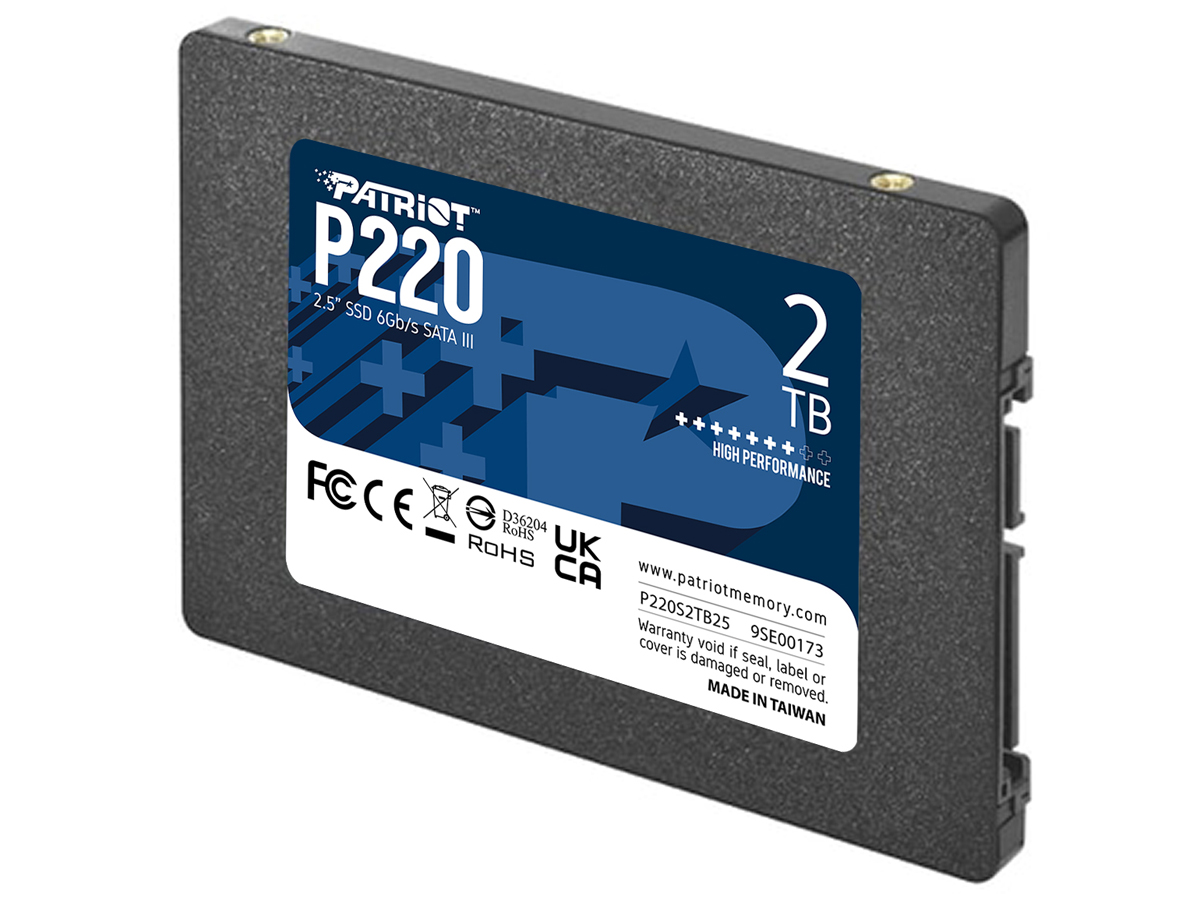 Dysk SSD 2.5'' SATA III Patriot P220 2 TB - Widok od przodu pod kątem