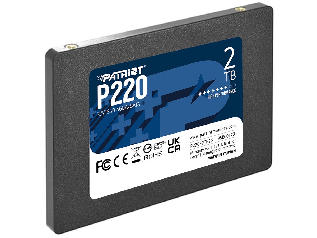Dysk SSD 2.5'' SATA III Patriot P220 2 TB - Widok od przodu pod kątem
