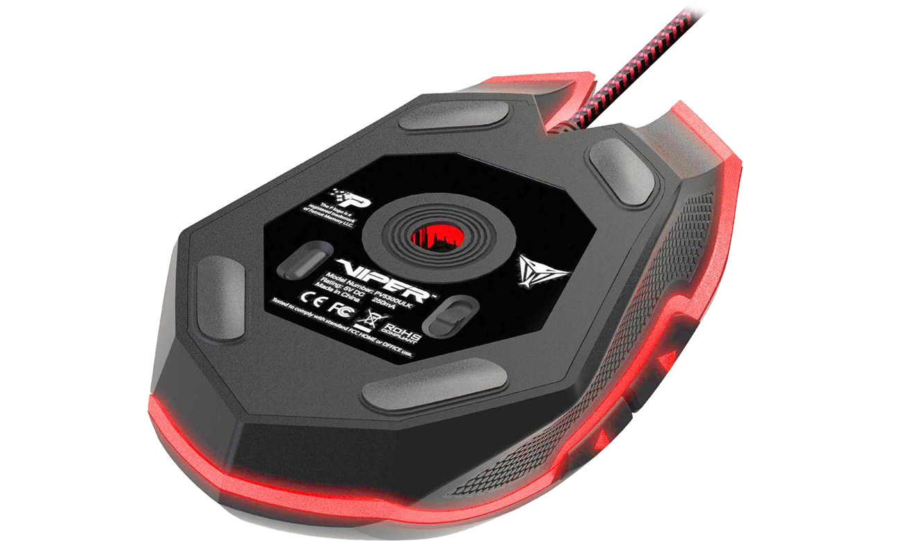 Mysz Patriot Viper V530 widok od spodu ślizgacze