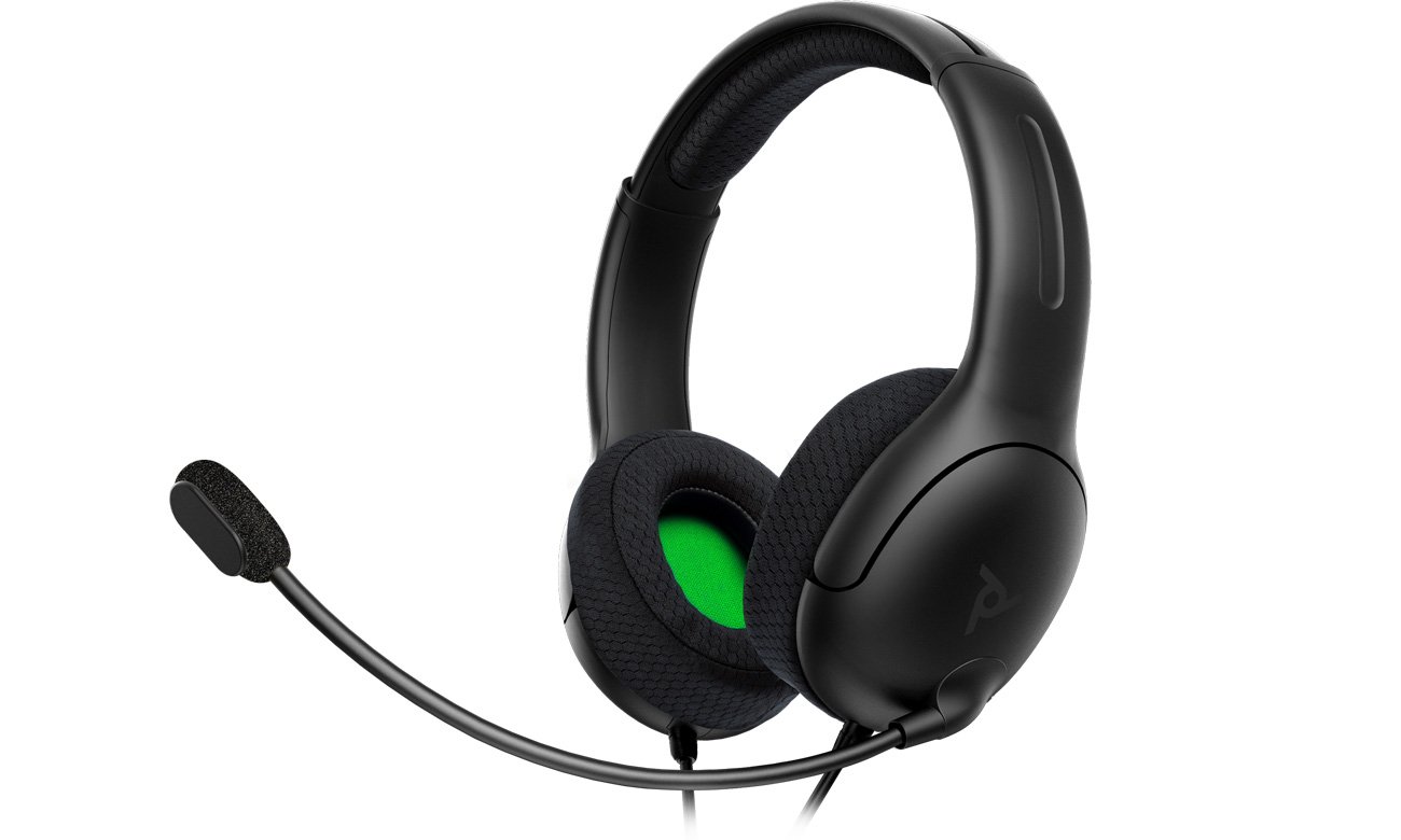 Słuchawki przewodowe PDP LVL40 do Xbox Series/One Czarne - Widok od przodu pod kątem