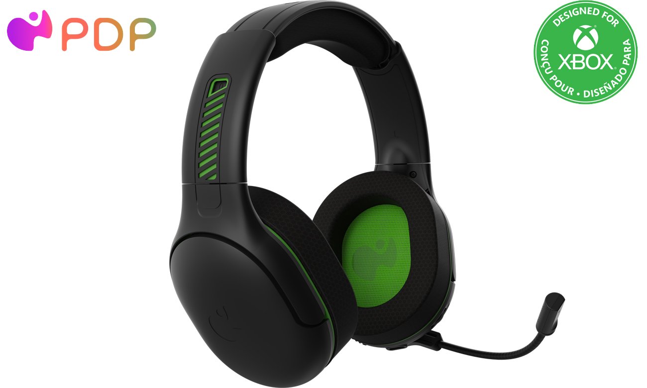 Bezprzewodowy zestaw słuchawkowy PDP Airlite Pro Czarny do PC/Xbox - Widok od przodu pod kątem