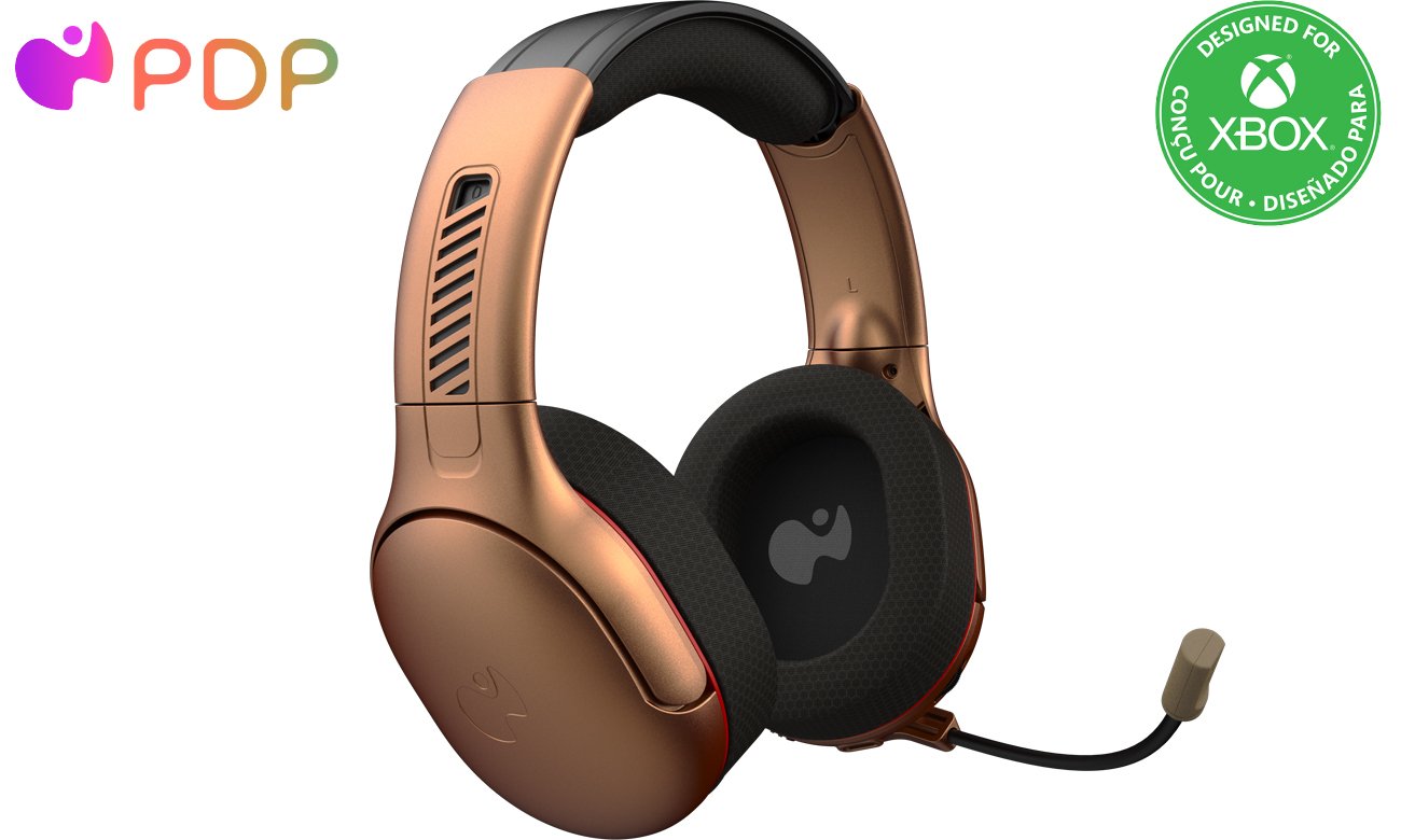 Bezprzewodowy zestaw słuchawkowy PDP Airlite Pro Nubia Bronze do PC/Xbox - Widok od przodu pod kątem
