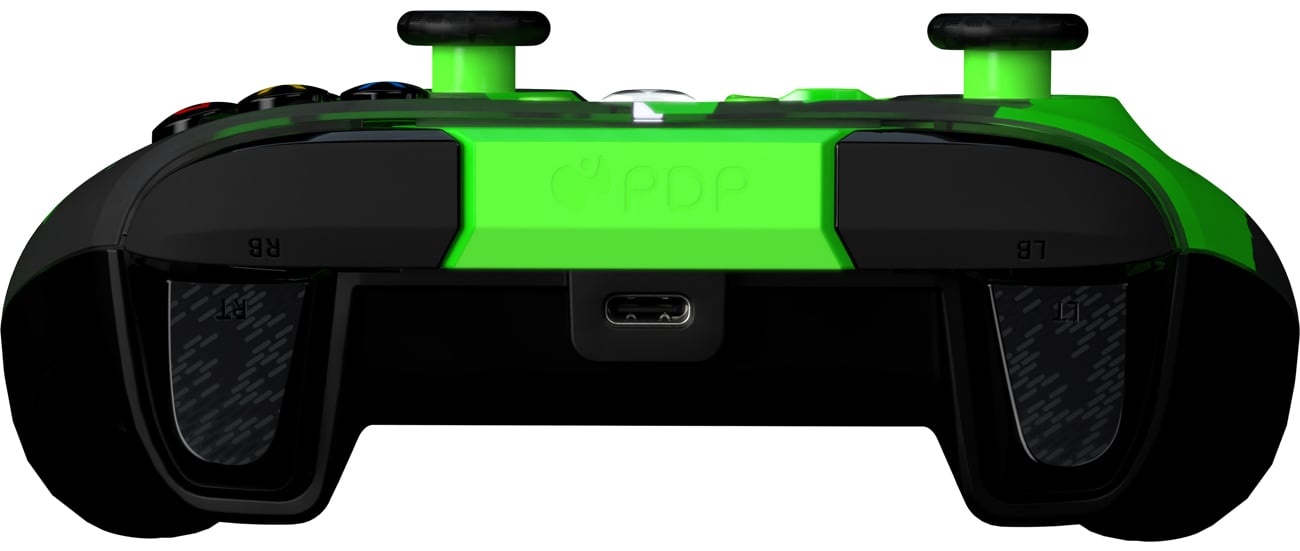 Kontroler PDP Rematch Jolt Green Glow in the Dark do Xbox/PC - Widok od góry