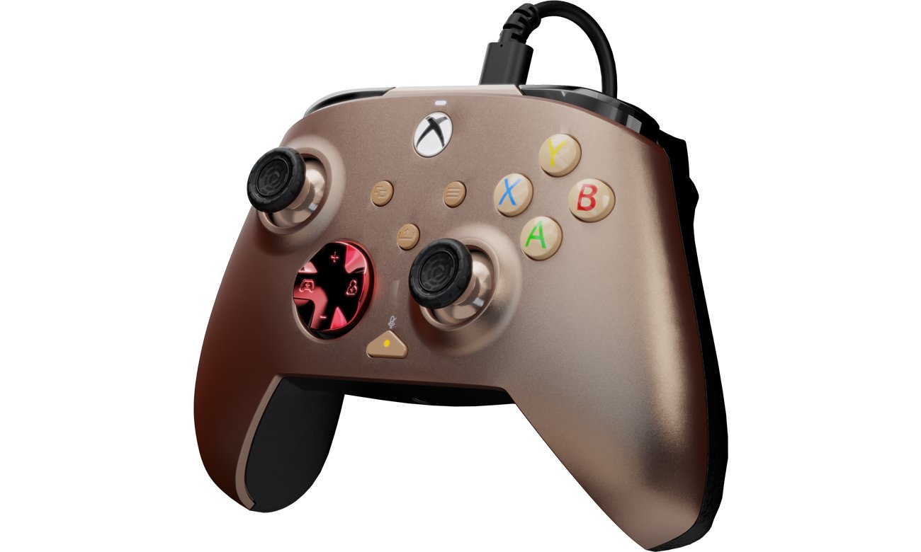 Kontroler PDP Rematch Nubia Bronze do Xbox/PC - Widok od przodu pod kątem