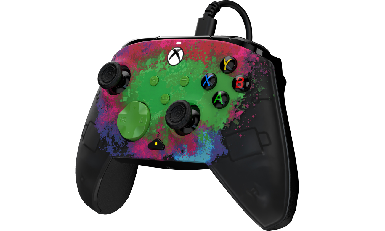 Kontroler PDP Rematch Space Dust Glow in the Dark do Xbox/PC - Widok od przodu pod kątem