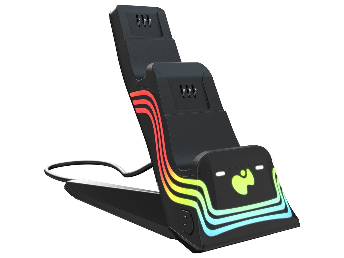 Ładowarka PDP Afterglow Wave Dual Charger - Widok od przodu pod kątem