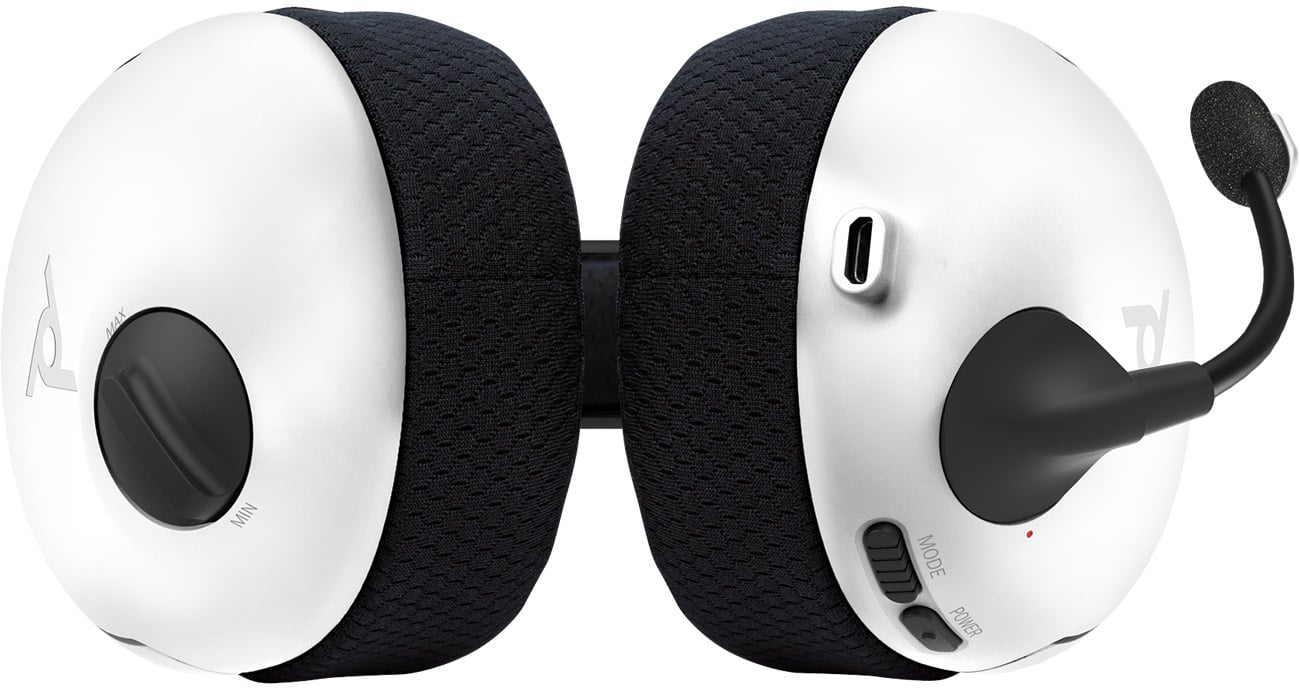 Zestaw słuchawkowy PDP LVL50 Wireless do PS5 / PS4 / PC Biały - Widok od dołu