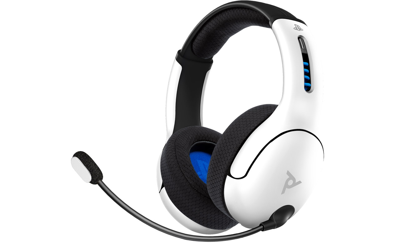 Zestaw słuchawkowy PDP LVL50 Wireless do PS5 / PS4 / PC Biały - Widok od przodu pod kątem