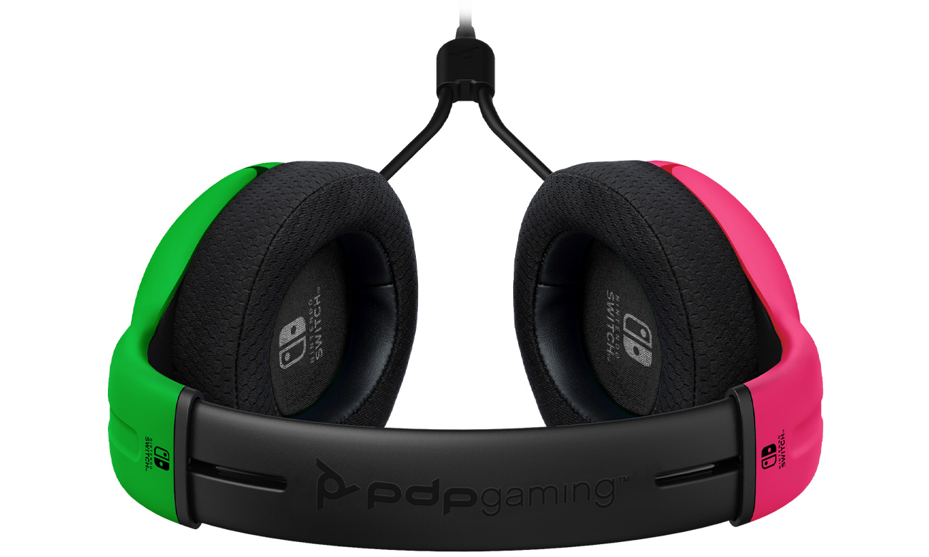 Słuchawki przewodowe PDP LVL40 do Xbox Series/One Różowo-zielone - Widok od góry