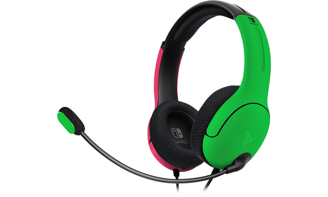 Słuchawki przewodowe PDP LVL40 do Xbox Series/One Różowo-zielone - Widok od przodu pod kątem