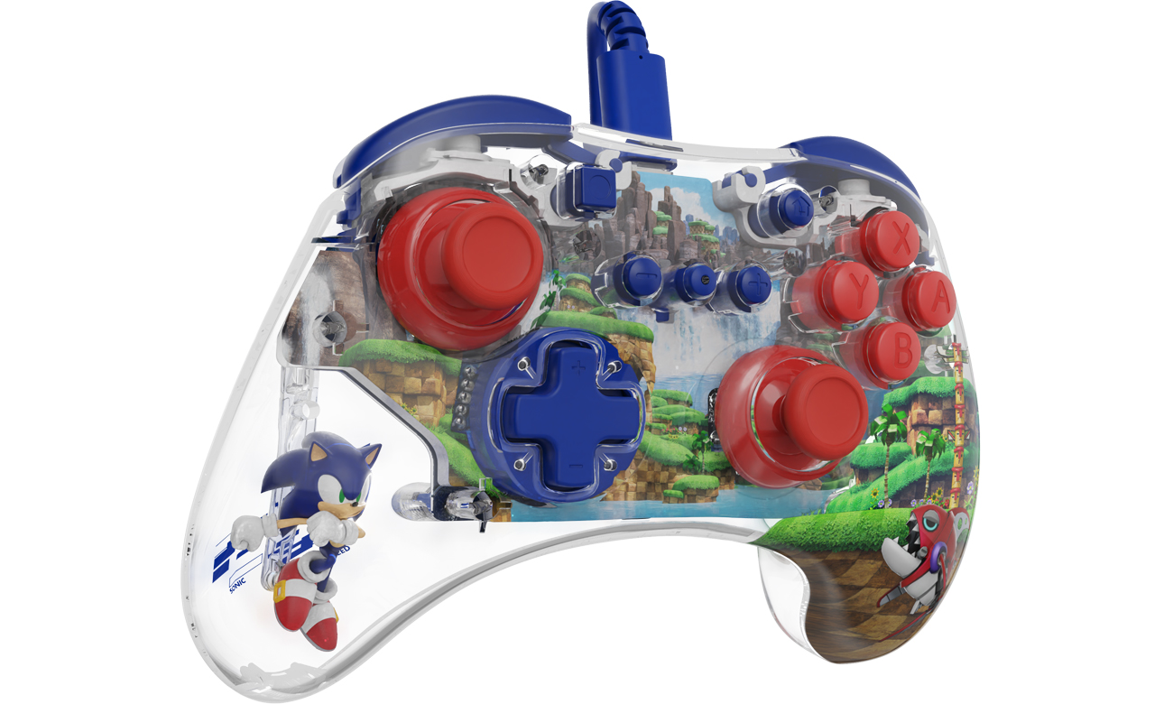 Kontroler bezprzewodowy PDP REALMz Sonic Green Hill Zone - Widok od przodu pod kątem