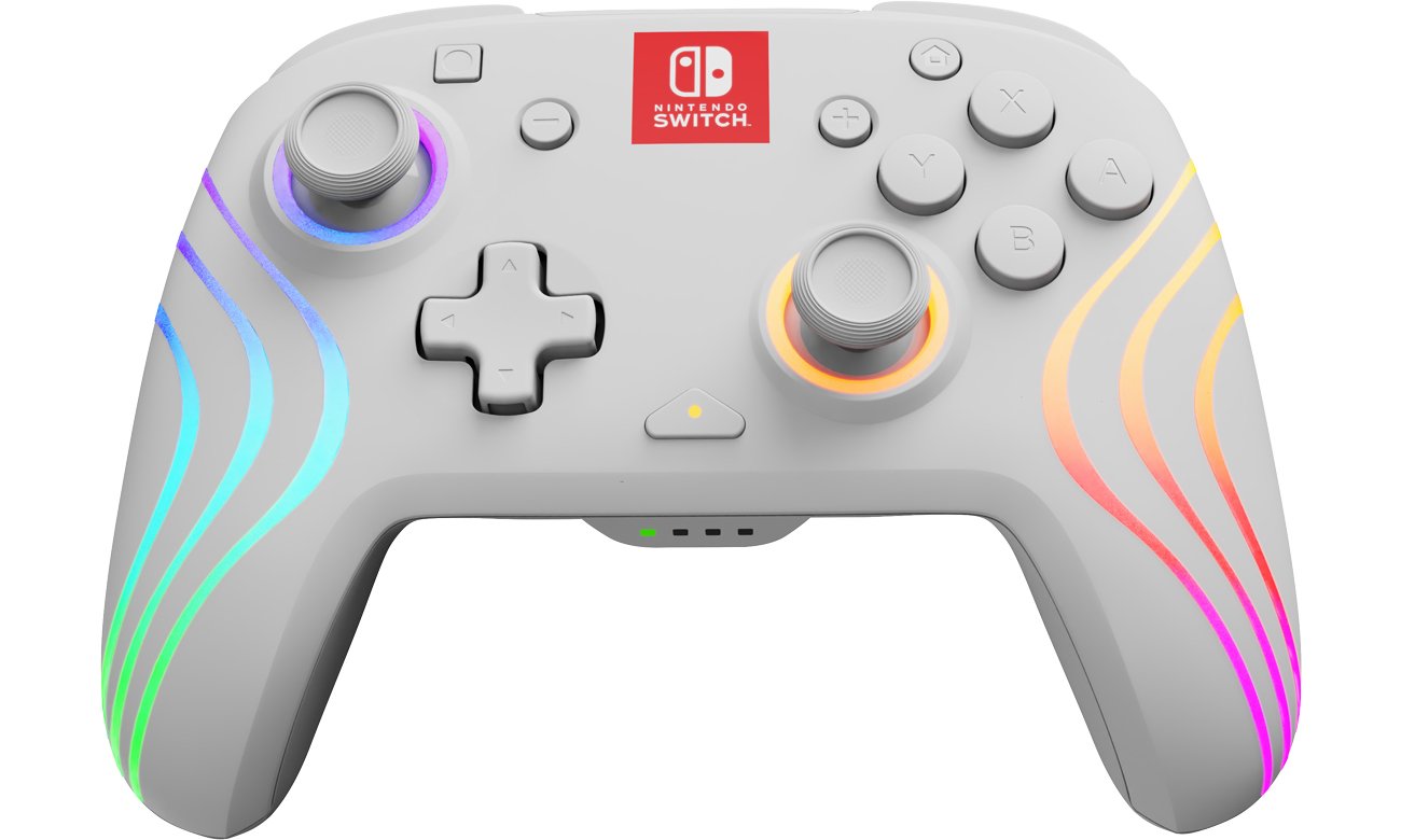 Kontroler bezprzewodowy PDP Afterglow Wave do Nintendo Switch Biały - Widok od przodu pod kątem