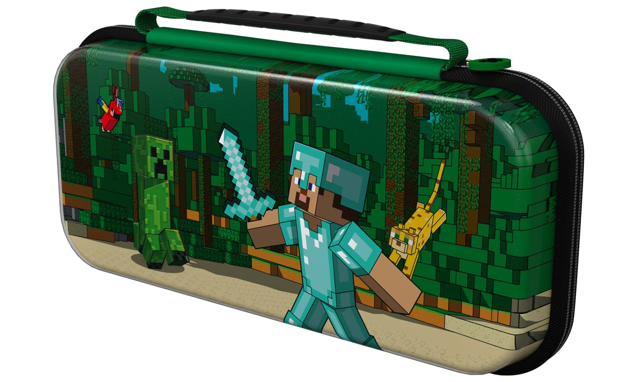 Etui PDP REALMz Minecraft Forest Battle Glow in the Dark - Widok od przodu pod kątem