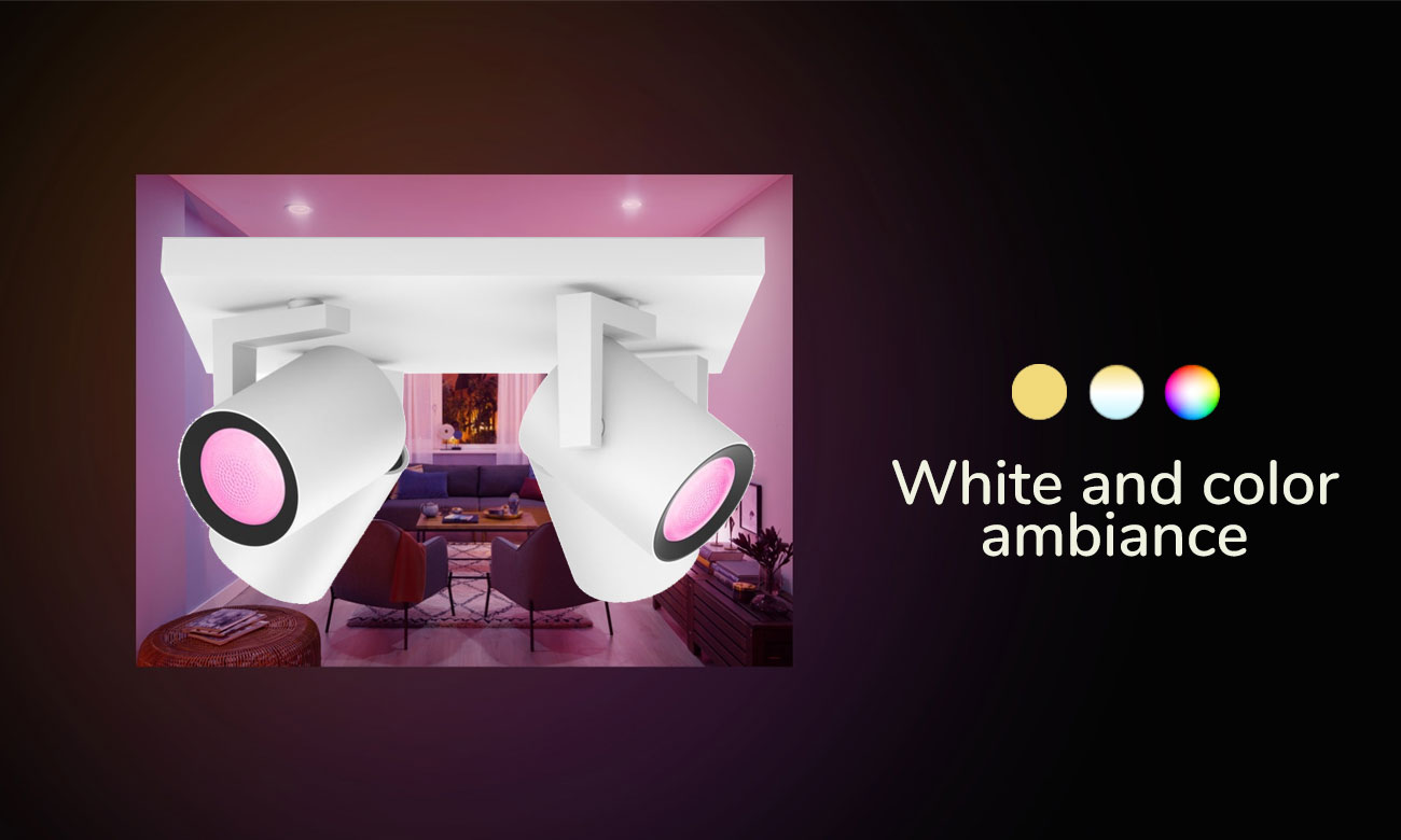 Potrójne oświetlenie punktowe Philips Hue Argenta w białej oprawie