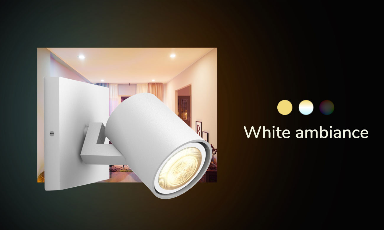 Pojedyncze oświetlenie punktowe Philips Hue Runner Białe