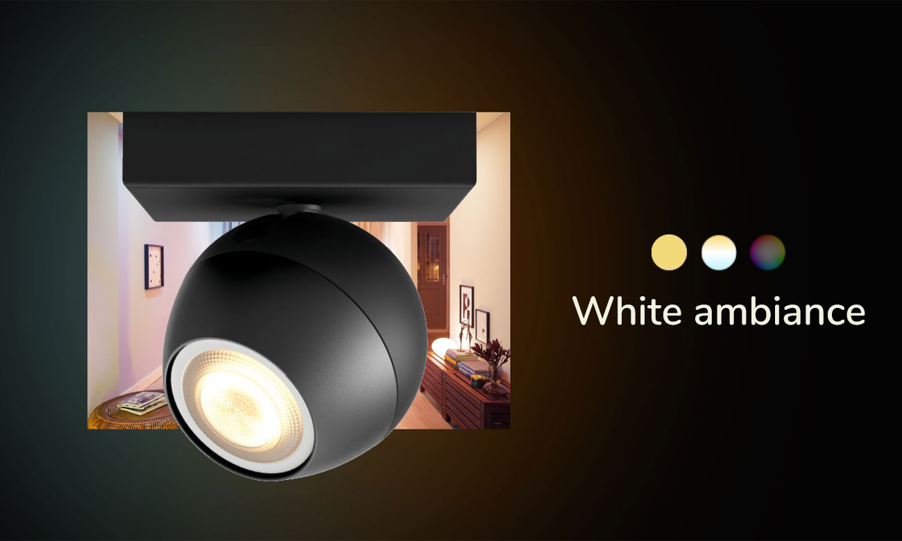 Pojedyncze oświetlenie punktowe Philips Hue Buckram Czarne