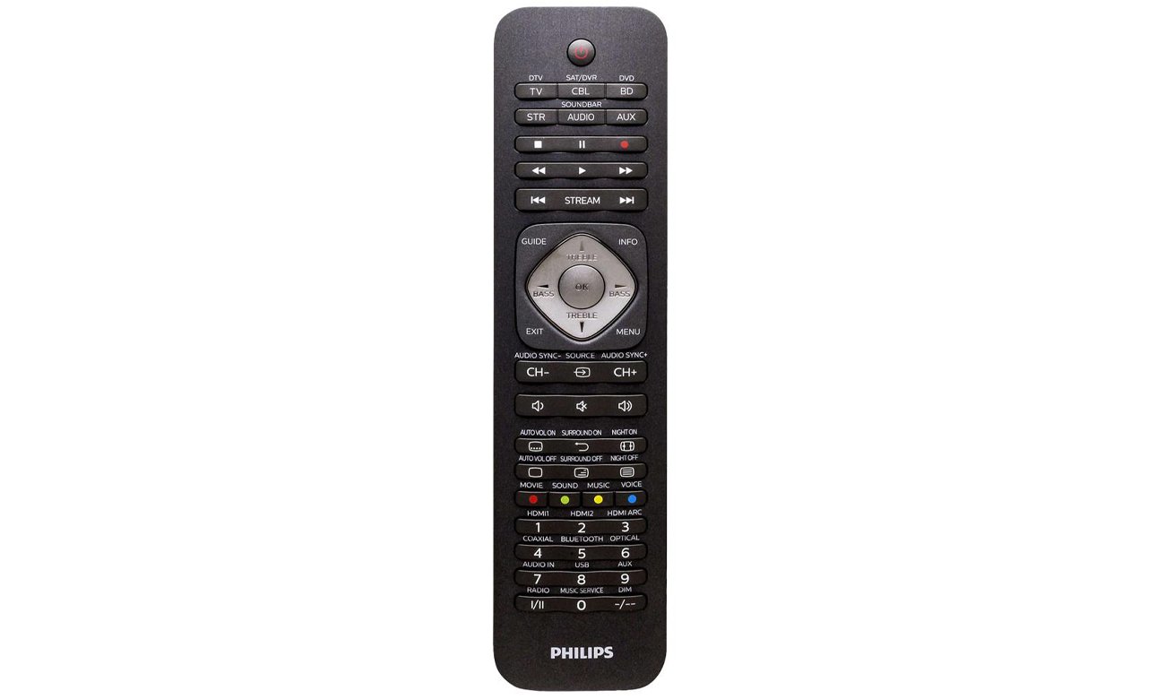 Pilot uniwersalny 6 w 1 Philips SRP5016/10 - Widok od przodu