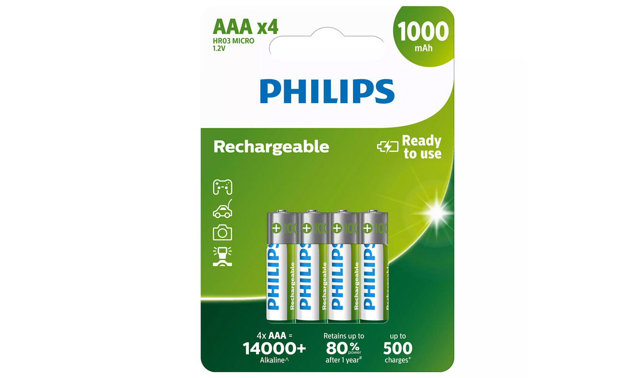 Akumulatory Philips AAA 1000mAh, 4 sztuki